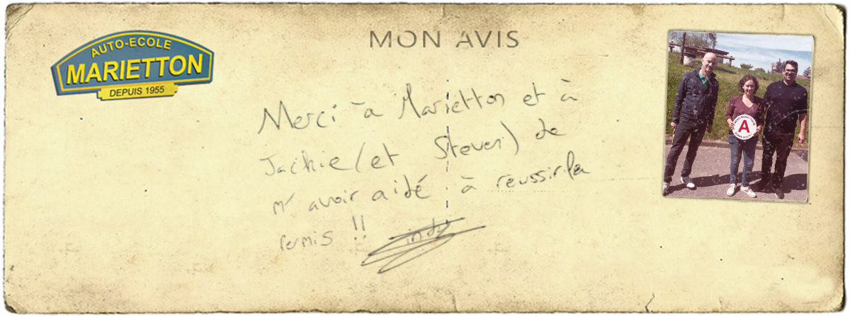 avis manuscrit de Cindy