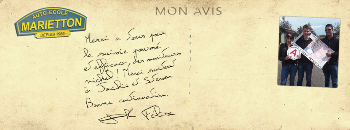 avis manuscrit de Felix