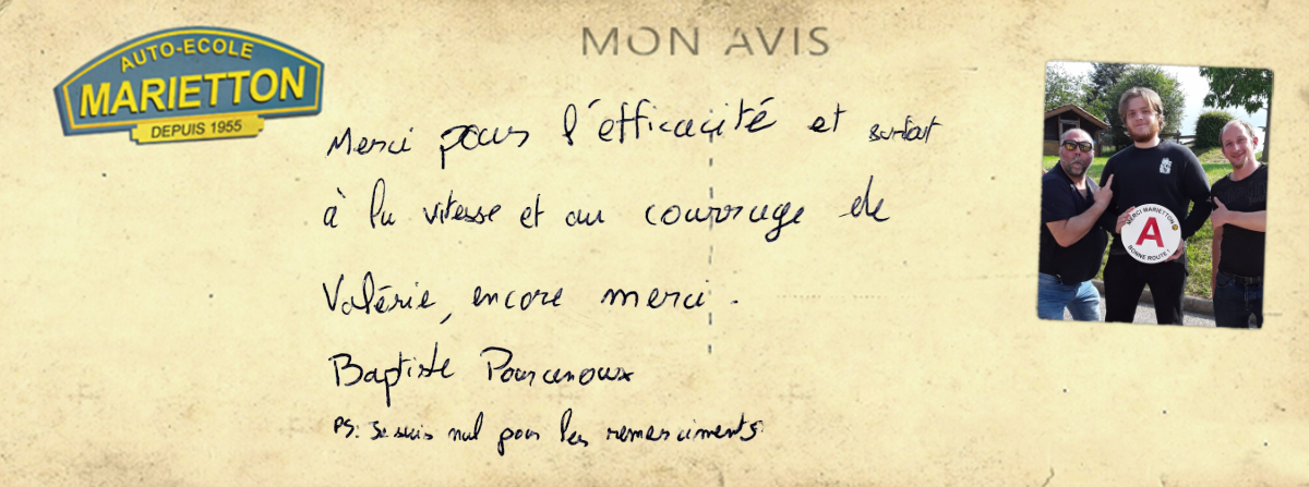 avis manuscrit de Baptiste