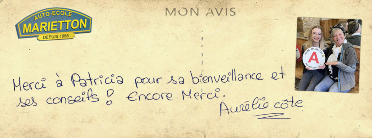 avis manuscrit de Aurélie