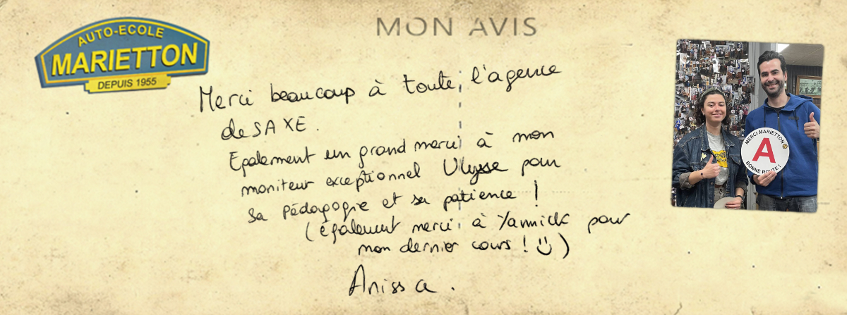 avis manuscrit de Anissa