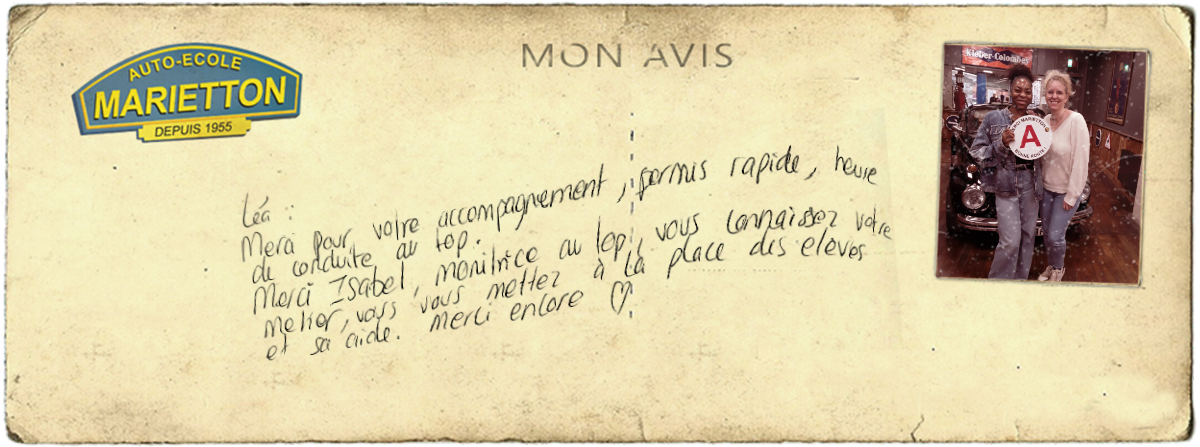 avis manuscrit de Léa