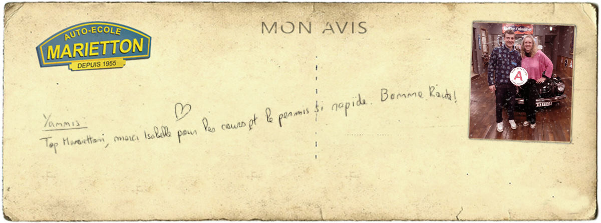 avis manuscrit de Yannis