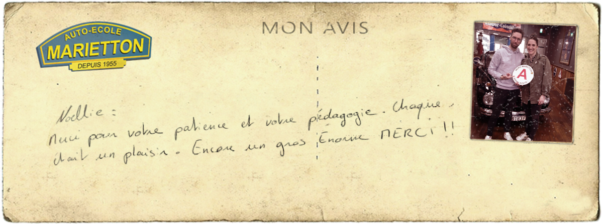 avis manuscrit de Noëllie