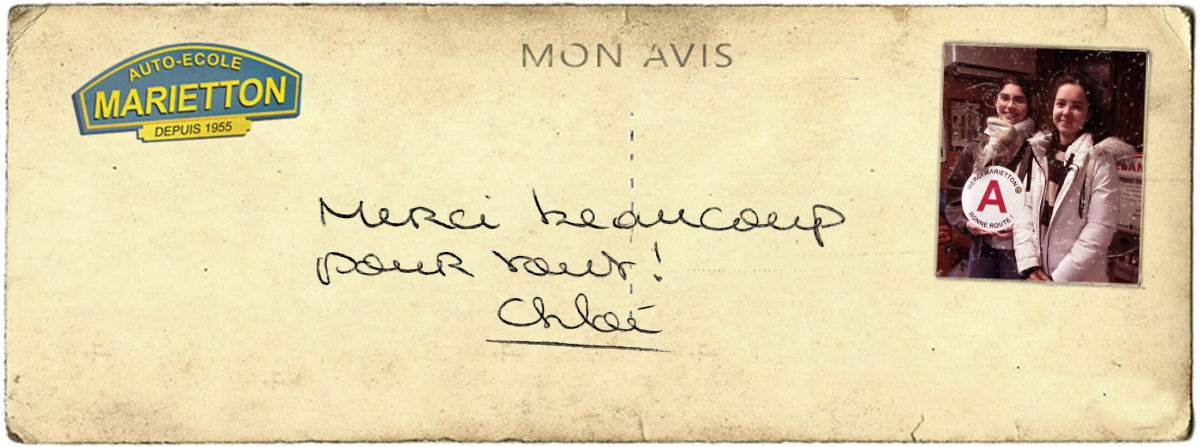 avis manuscrit de Chloé