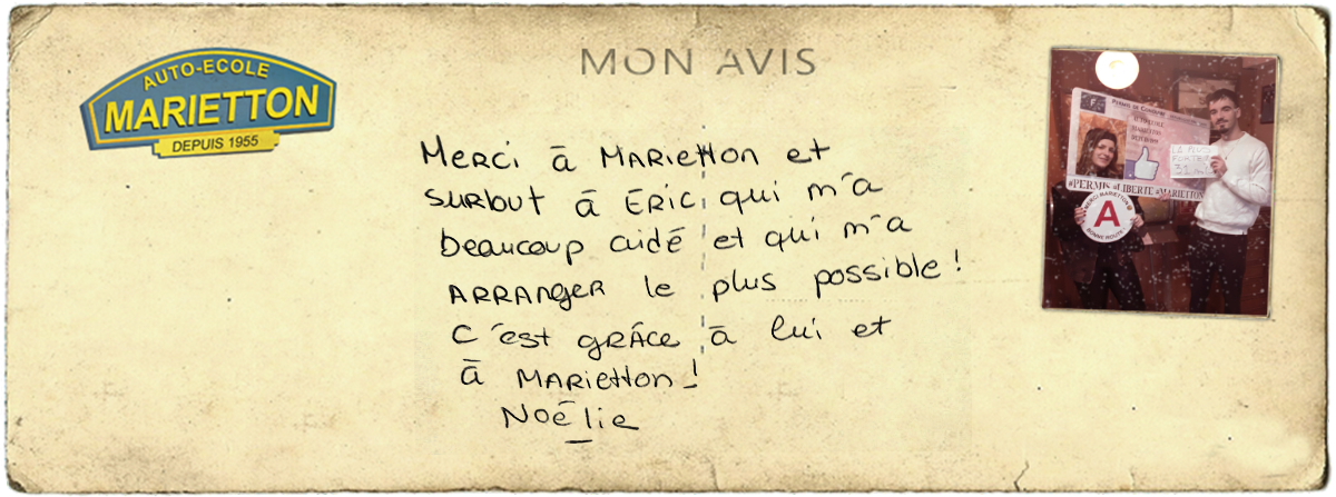 avis manuscrit de Noélie
