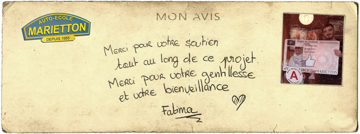 avis manuscrit de Fatima