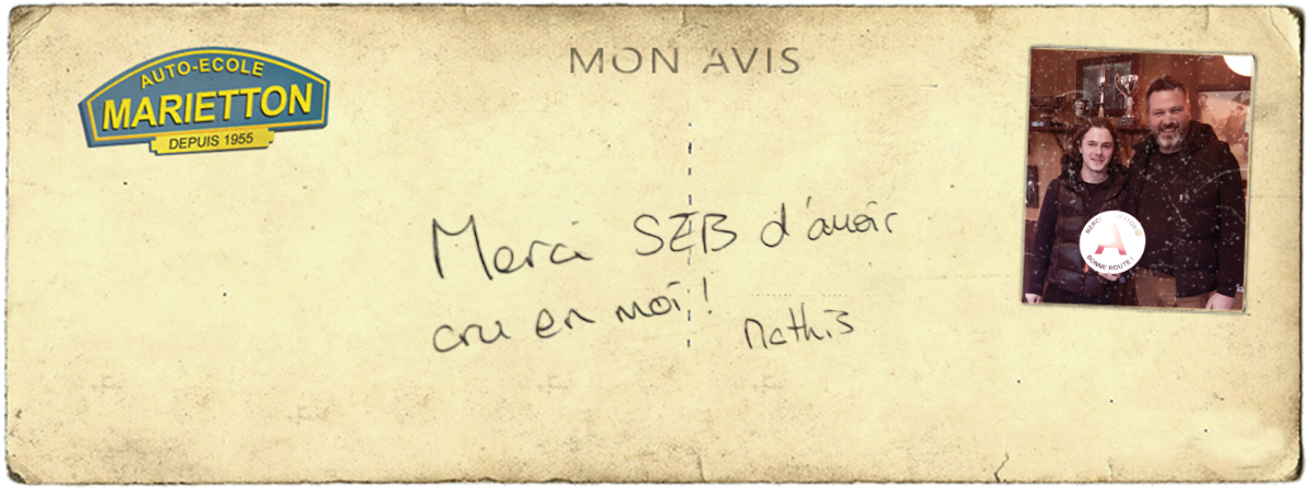 avis manuscrit de Mathis