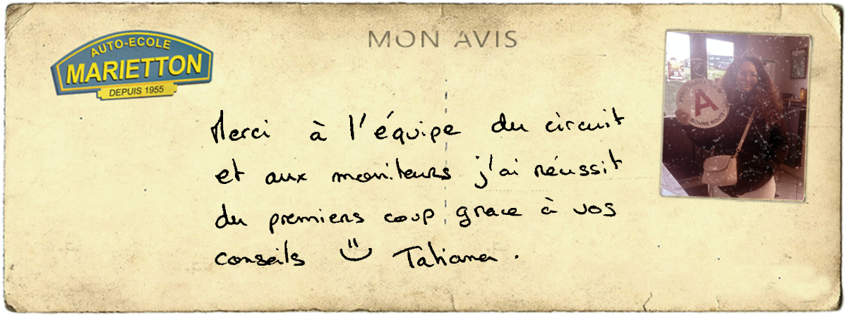 avis manuscrit de Tatiana