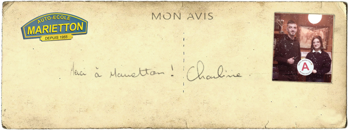 avis manuscrit de Charline