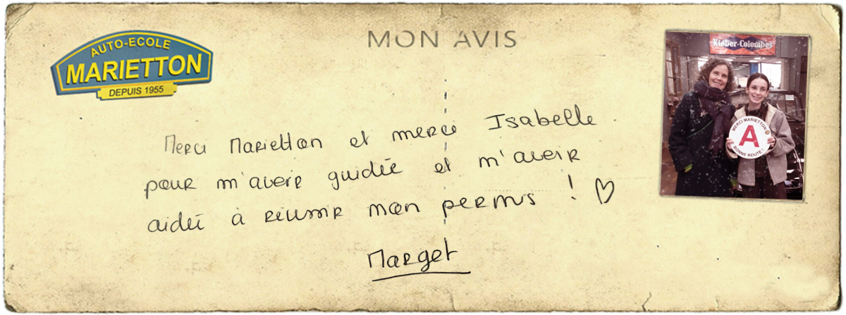 avis manuscrit de Margot