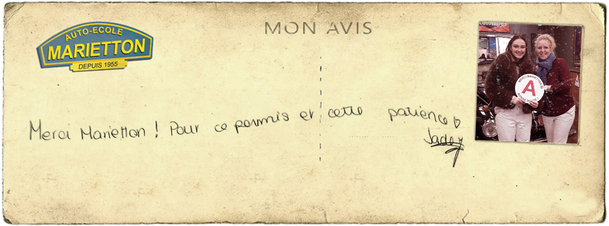 avis manuscrit de Jade