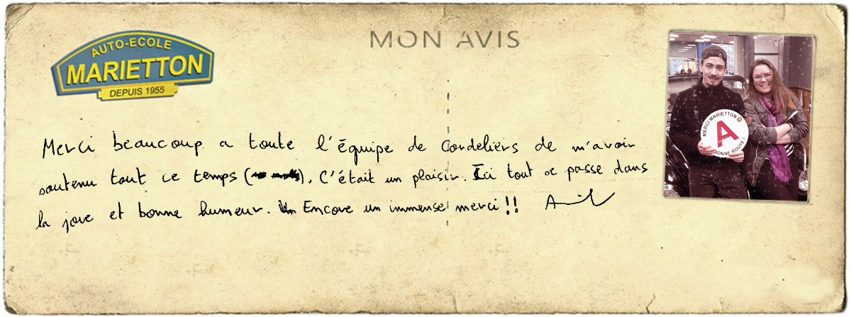 avis manuscrit de Alban