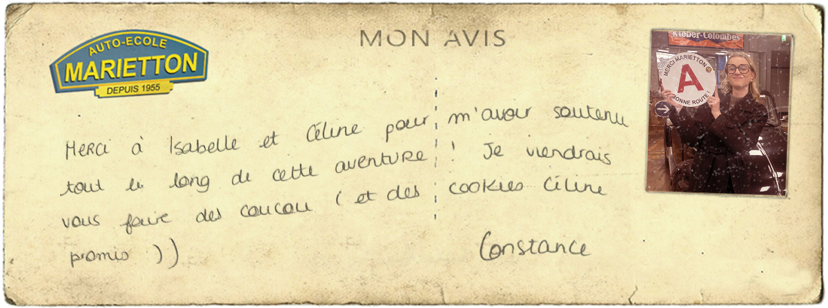avis manuscrit de Constance