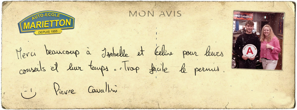 avis manuscrit de Pierre